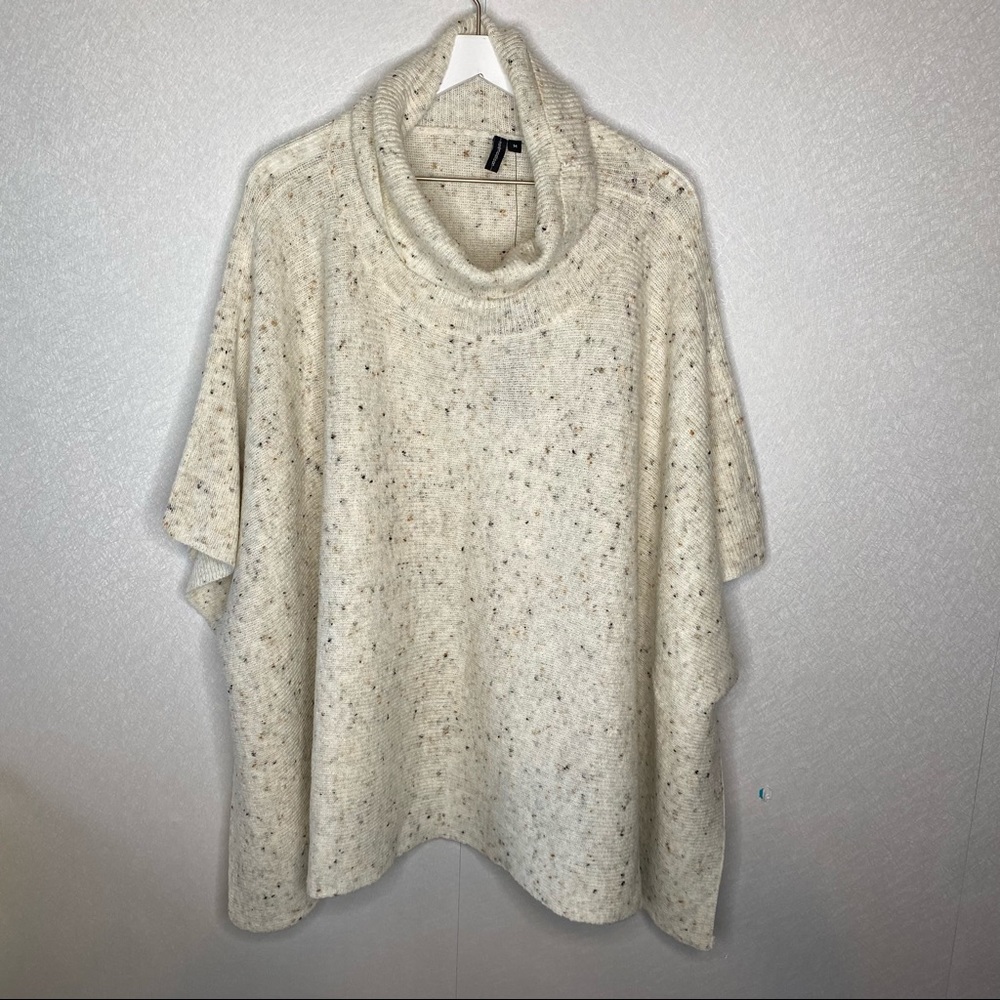 Moon & Madison Confetti Speckle Cowl Boxy Poncho Cape Size M